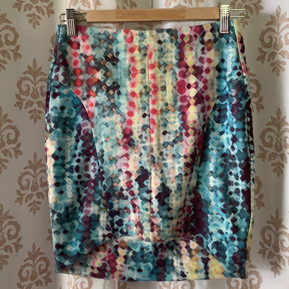 Witchery multicolored stretchy pencil skirt 8